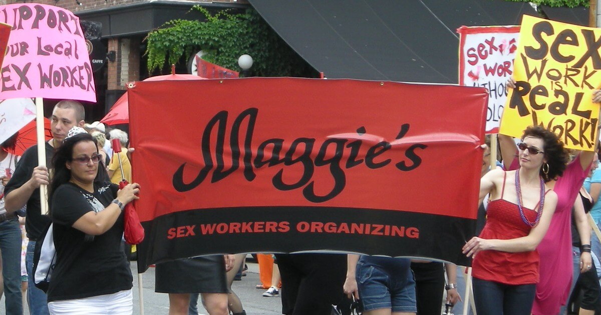 Maggie's sex workers organizing in a 2008 Toronto march.