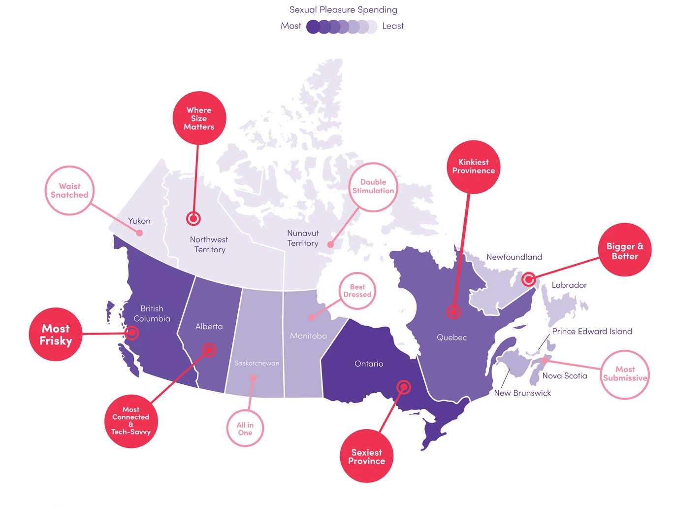 Canada Sex Map 2023 Sex Toy Spending By Province Sex Tech News 7138